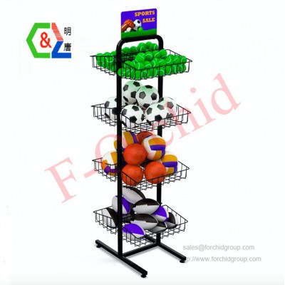 Double Sided Merchandiser Floor Display with 8 Removable Basket